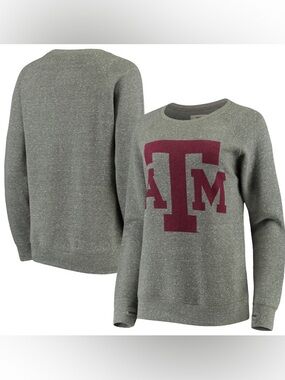 Texas A&M Aggies Pressbox Women's Big Team Logo Fleece  Crew Neck Sweatshirt